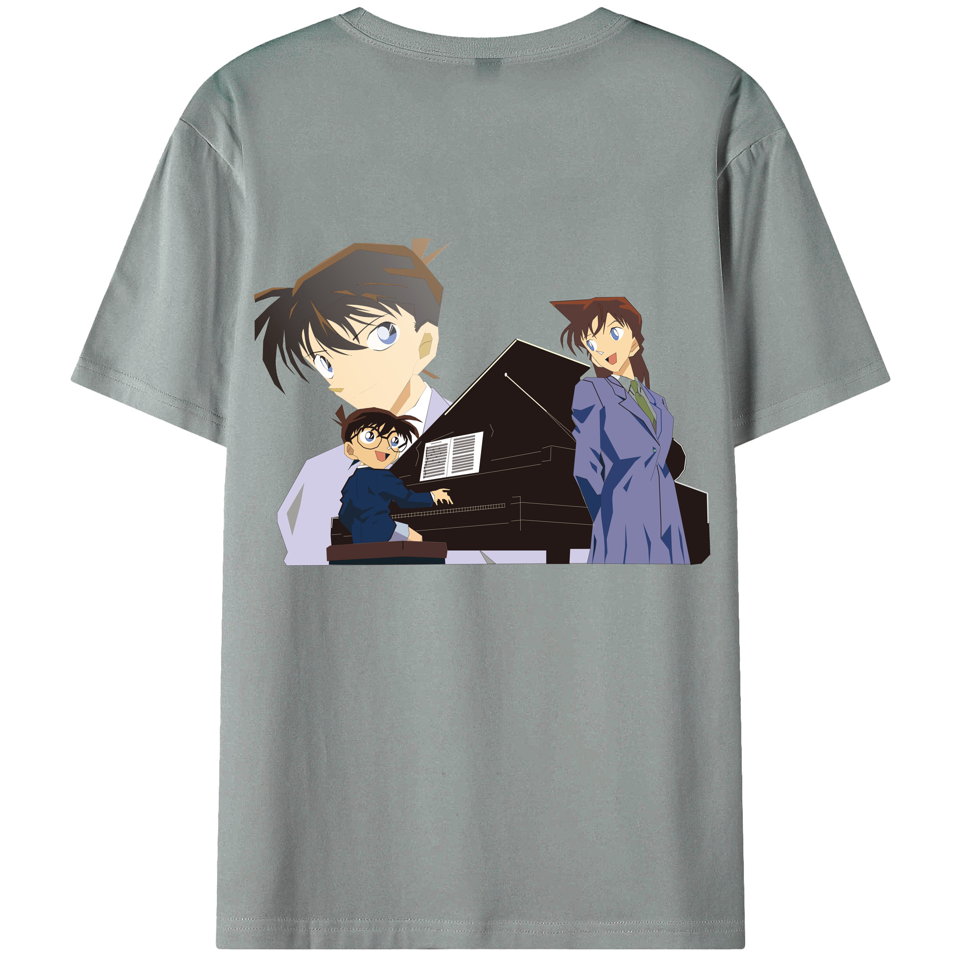 （画像用） 名探偵コナン 毛利 蘭 もうり らん、モーリ ラン Detective Conan Rachel Moore 綿100％ メンズ半袖Tシャツ（バックプリント） 通気性